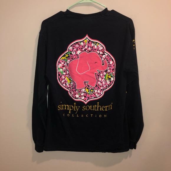 Simply Southern Tops - Simply Southern elephant floral long sleeve shirt